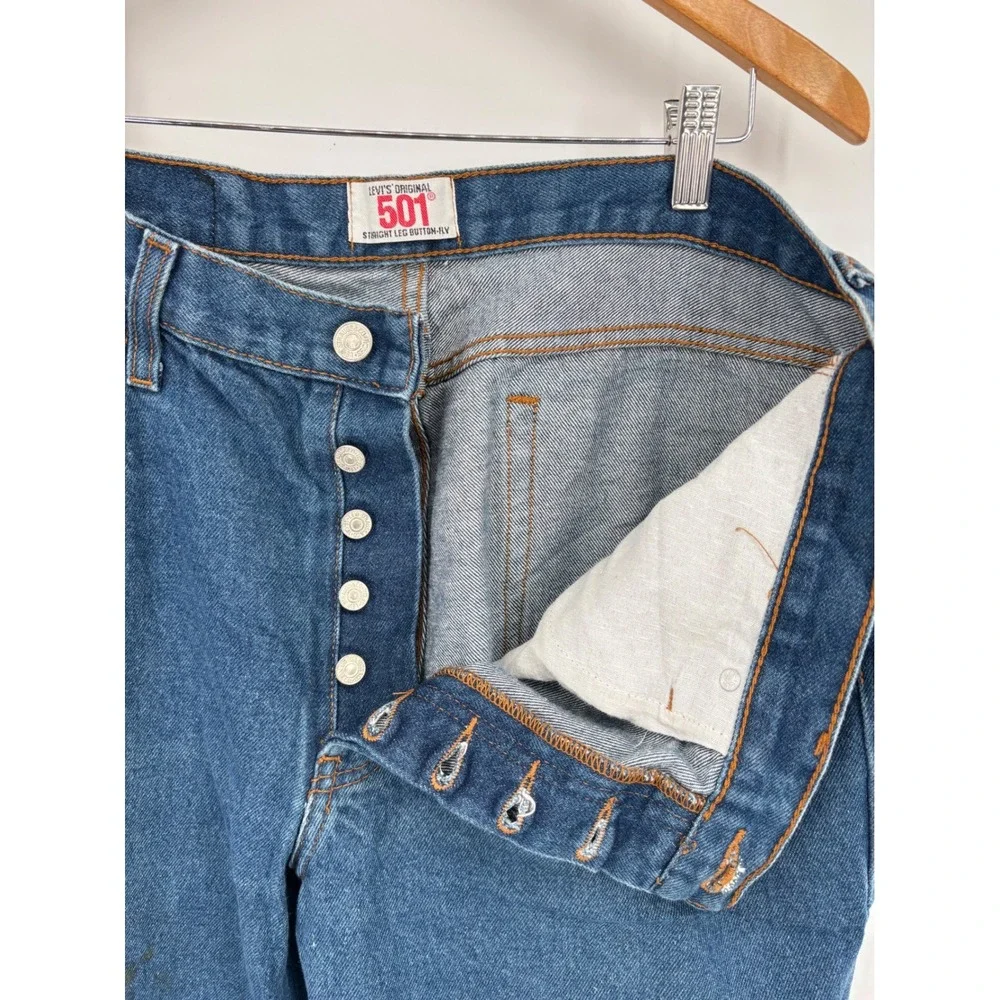 Vintage Levis 501 USA Made Men's 38x32 Light Distress Faded /Grunge Style Jeans